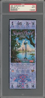 1997 Super Bowl XXXI Full Ticket, Purple Variation - PSA MINT 9